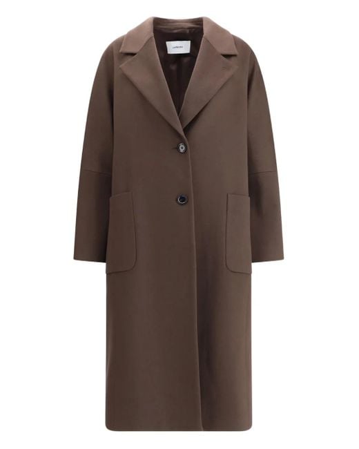Lardini Brown Patch-Pocket Button Coat