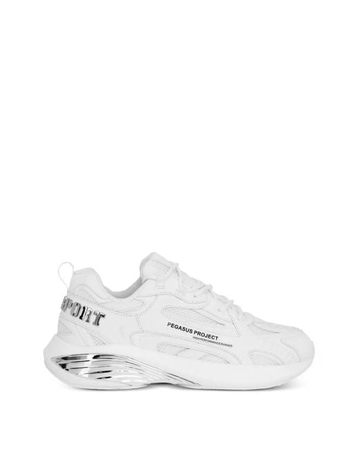 Philipp Plein White Pegasus Project Logo-Plaque Sneakers