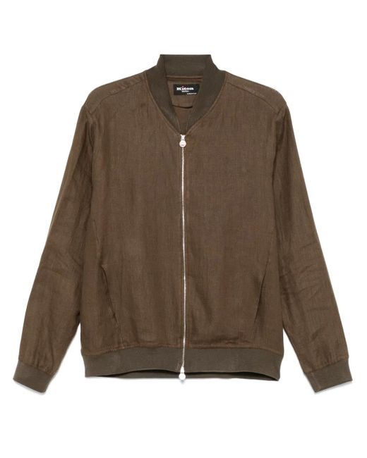 メンズ Kiton リネン ボンバージャケット Brown