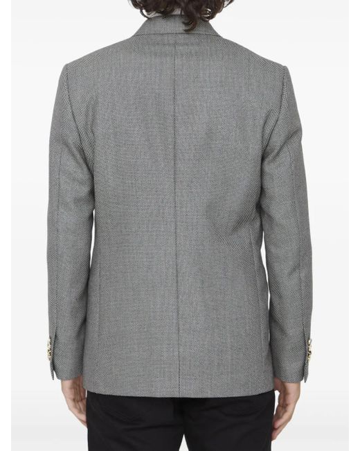 Lardini Gray Double-Breasted Wool Jacket for men