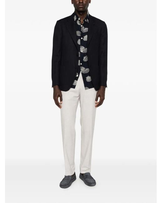 Lardini Blue Patch-Pocket Blazer for men