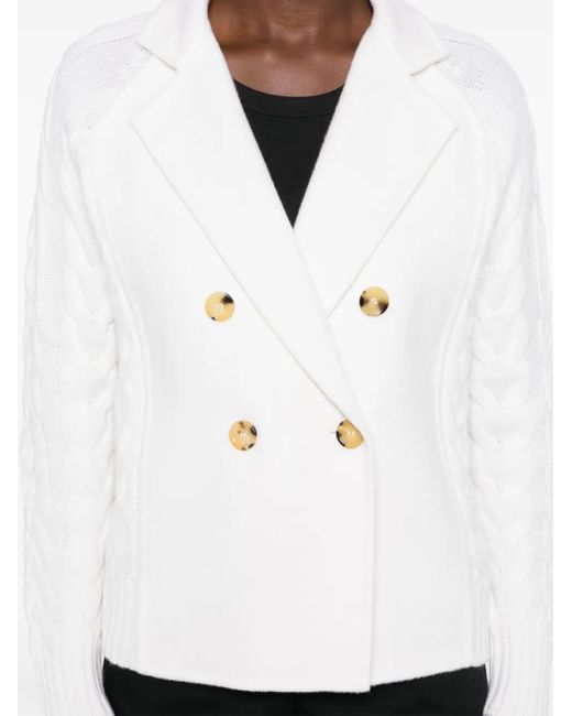Max Mara White Micio Double-Breasted Jacket
