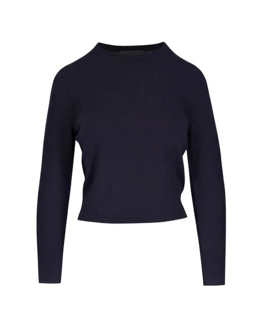 Nili Lotan Blue Tamara Crew-Neck Long-Sleeve Sweater
