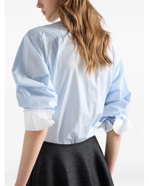 Prada Popeline Overhemd in het Blue