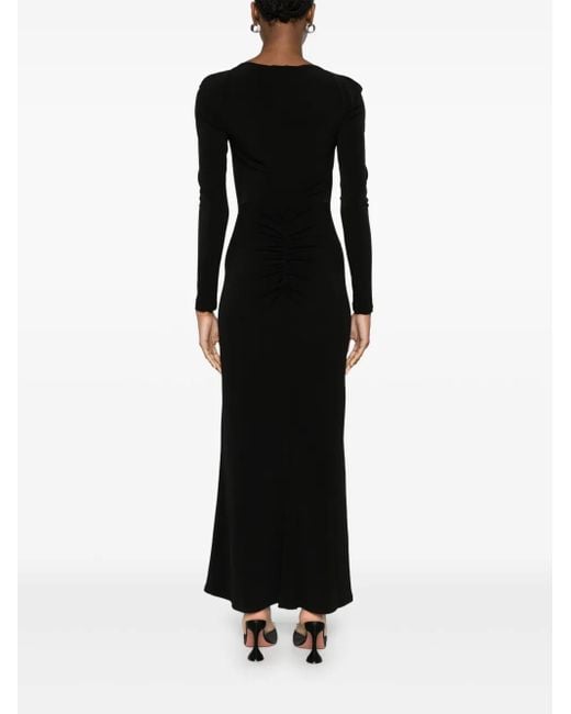 Patrizia Pepe Black Crepe Maxi Dress