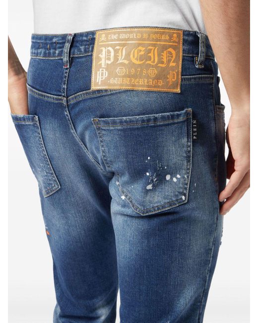 Philipp Plein Slim-fit Jeans in het Blue voor heren