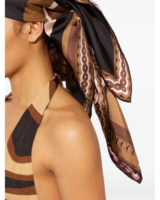 Emilio Pucci Black Printed Scarf