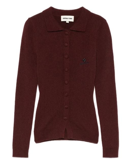 ShuShu/Tong Purple Button-Up Knit Cardigan