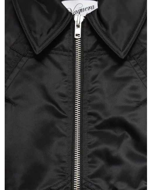 VAQUERA Black Satin Bomber Jacket