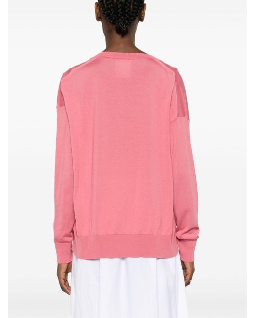 Semicouture Pink Long-sleeve Cotton Jumper
