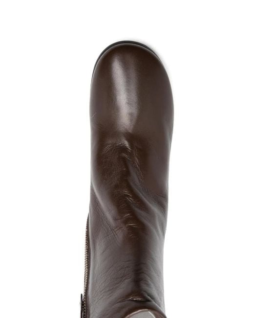 Pomme D ́Or Brown 65Mm Block-Heel Leather Ankle Boots