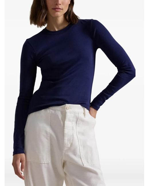 Polo Ralph Lauren Blue Long-Sleeve Fitted Top