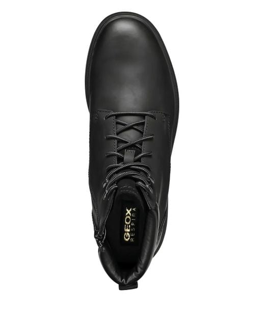 Geox Black Andalo Lace-Up Zip Boots for men