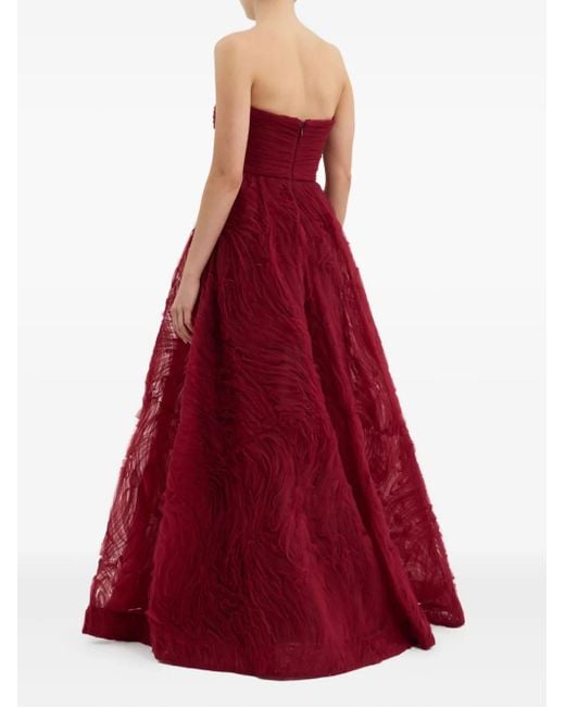 Rebecca Vallance Red Willow Strapless Ruffled Gown