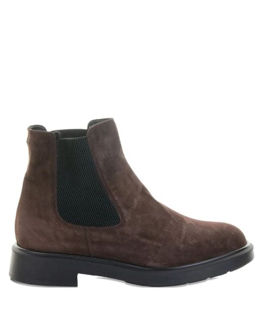 Fratelli Rossetti Brown Wildlederstiefel mit elastischen Einsätzen