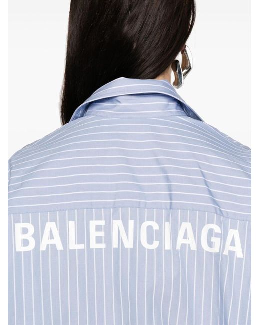 Balenciaga Blue Gestreiftes Hemd