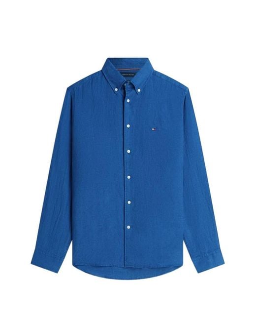 Tommy Hilfiger Blue Buttoned Shirt for men