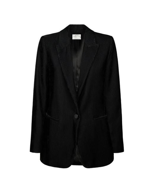 Forte_forte Black Ribbed Velvet Blazer