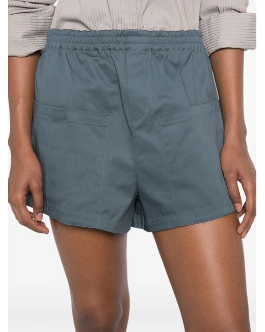 THE M.. Blue Elasticated-Waistband Patch-Pocket Shorts