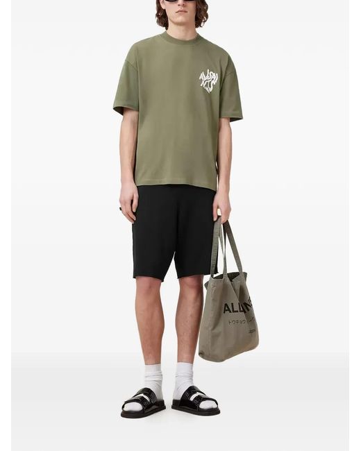 AllSaints Black Short À Lien De Resserrage Et À Bords Francs for men