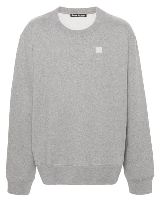 Acne Gray Face-patch Cotton Sweatshirt