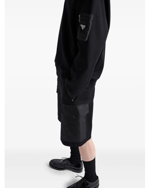 Prada Black Cotton Cargo Shorts for men