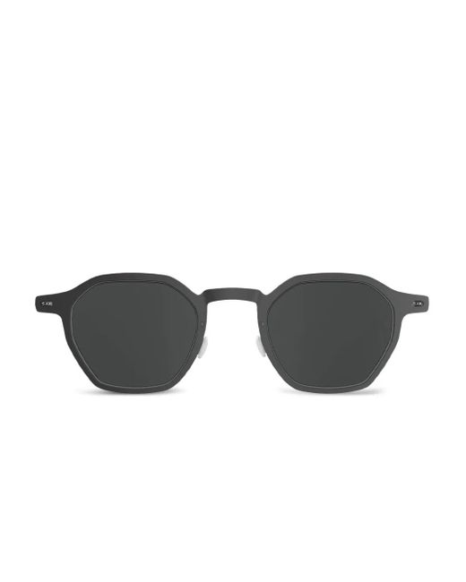 Lindberg Black Geometric-Frame Sunglasses