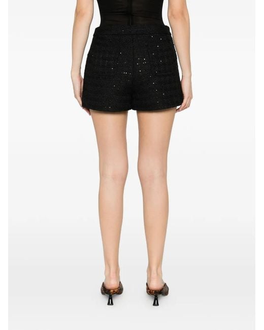 Thelaurent Black Sequin-Embellishment Shorts