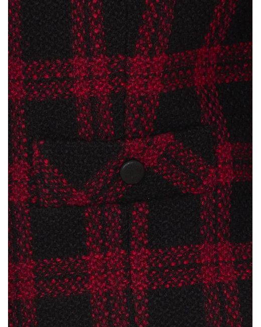 Pinko Red Tweed-Check Jacket