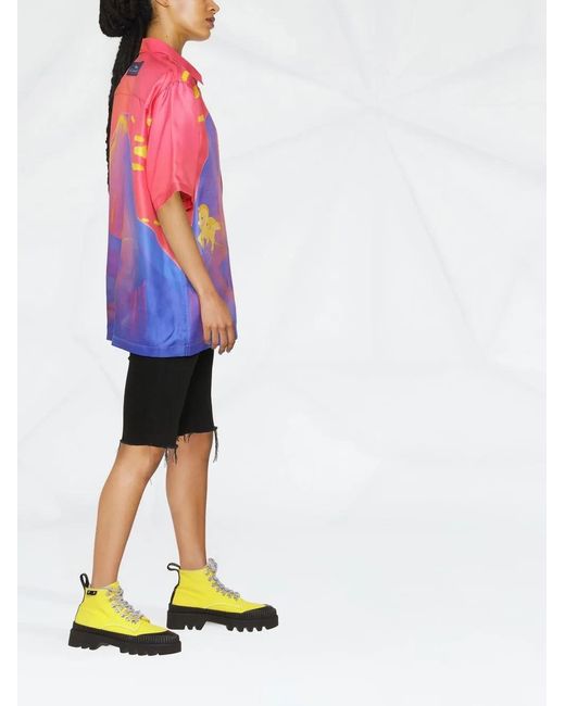Stella McCartney Pink Graphic Print Short-Sleeve Shirt