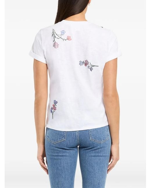 Cinq À Sept White Floral Whispering Vines Bree T-Shirt