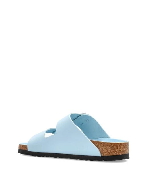 Birkenstock Blue Arizona Big Buckle Patent Leather Sandals