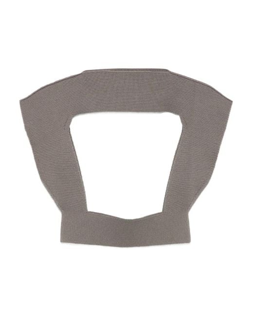 Rick Owens Gray Tatlin Keyhole Wool Top