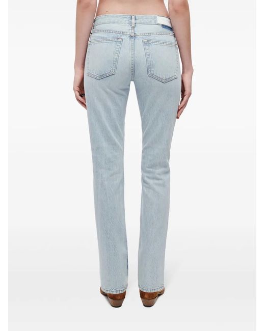Re/done Blue The Anderson Mid-Rise Straight-Leg Jeans