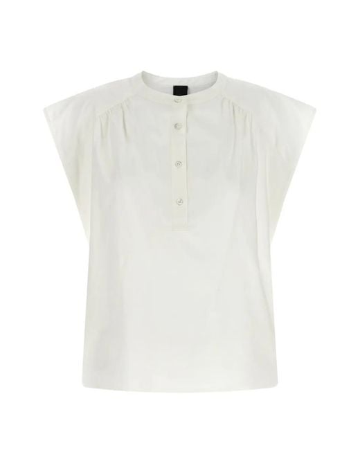 Pinko White Curl Sleeve Blouse