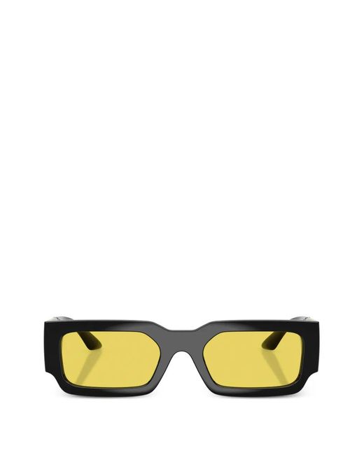 Versace Black Rectangle-Frame Sunglasses for men