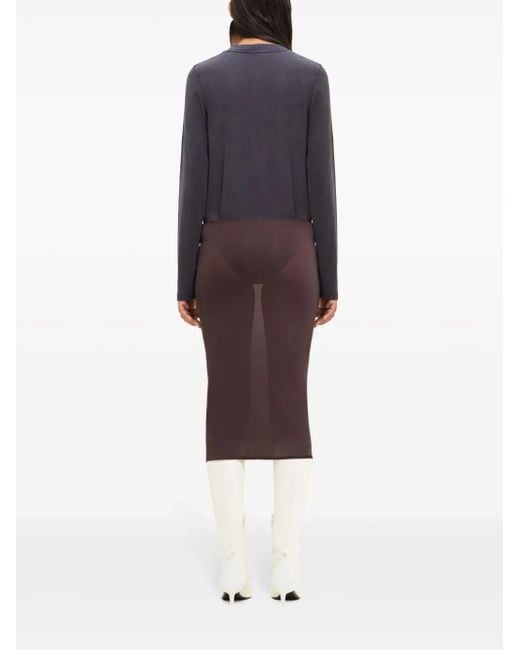 Courreges Brown Semi-Sheer Midi Skirt