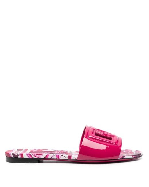 Dolce & Gabbana Slippers Met Logo in het Pink