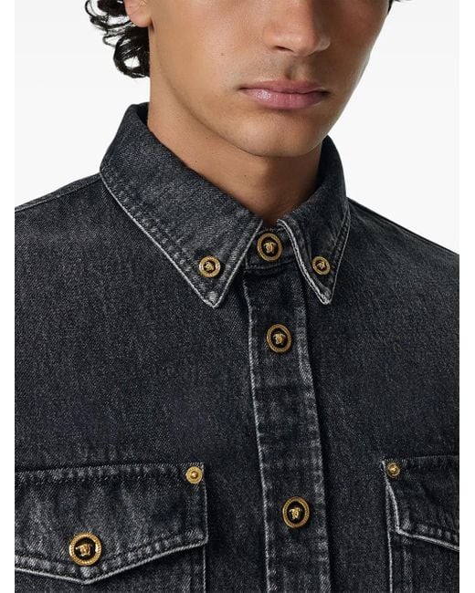 Versace Denim Shirtjack in het Blue voor heren
