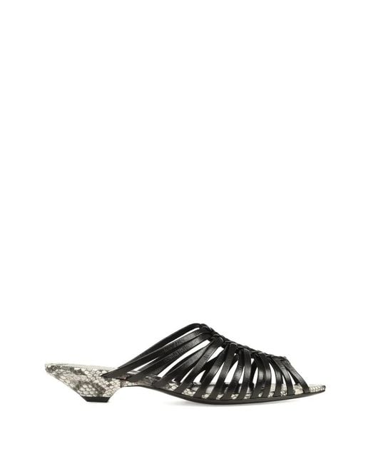 Sergio Rossi Black Wovenia Sandals