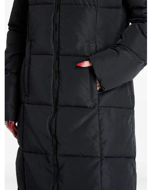 EA7 Black Quilted Hooded Coat