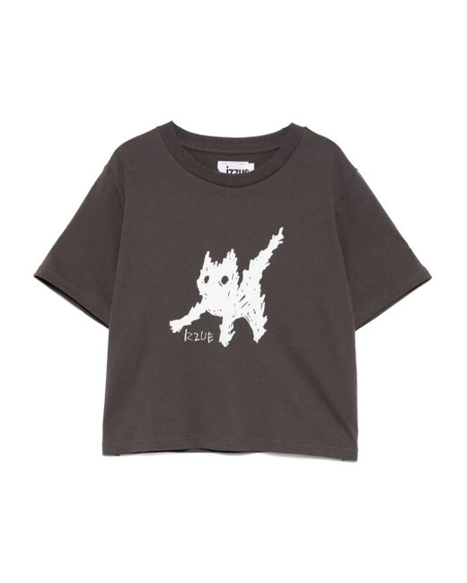 Izzue Black T-Shirt Mit Grafischem Print