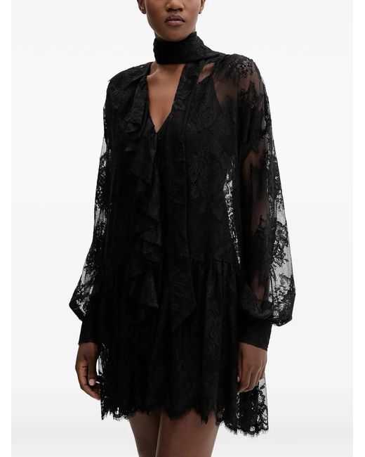 Aniye By Black Lace Ruffled Mini Dress