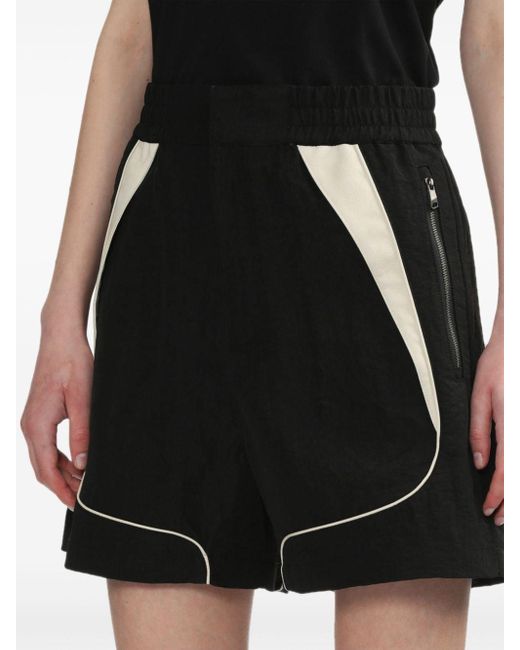 Adererror Black Acere Panelled Mini Shorts