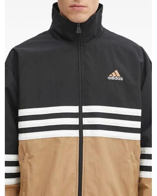Adidas Blue Striped Panel Jacket for men