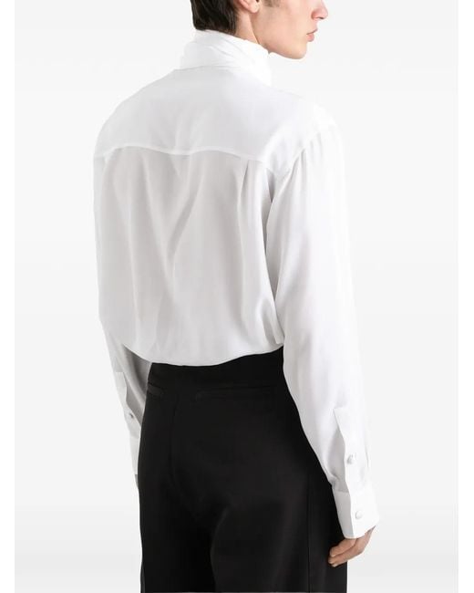 Dolce & Gabbana White Crêpe De Chine Silk Shirt for men