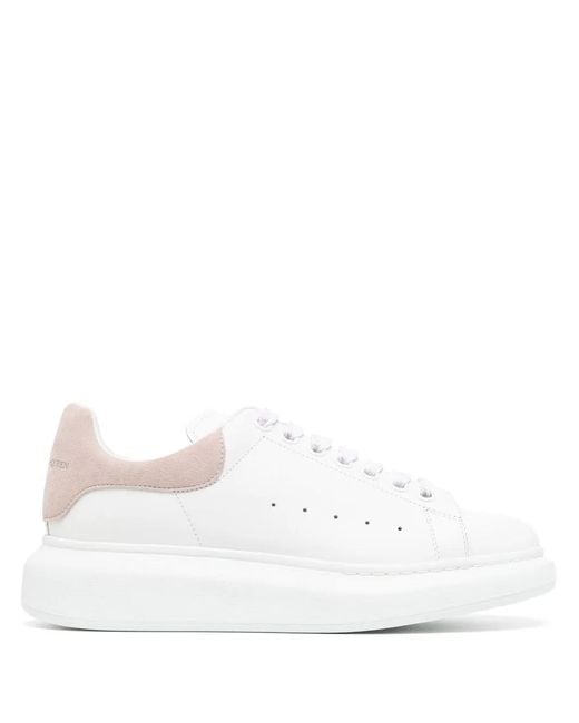 McQueen White Oversized Leather Sneaker With Removable Insole