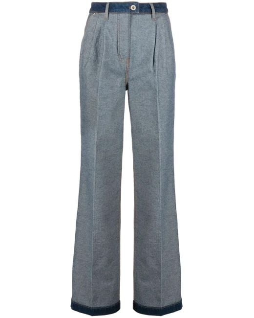Sonia Rykiel Blue High-Rise Upside-Down Straight-Leg Jeans