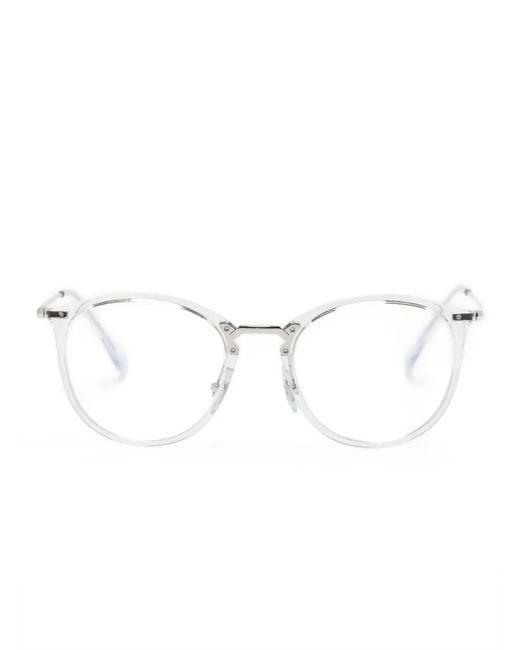 Ray-Ban White Round-Frame Glasses