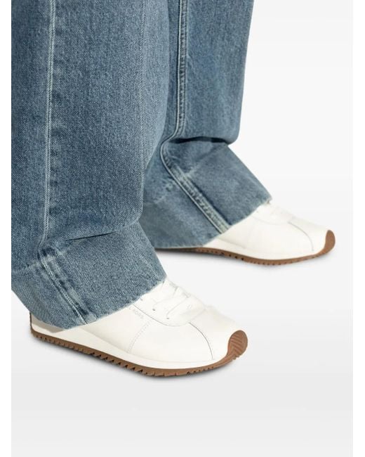 MICHAEL Michael Kors White Leather Lace-Up Sneakers